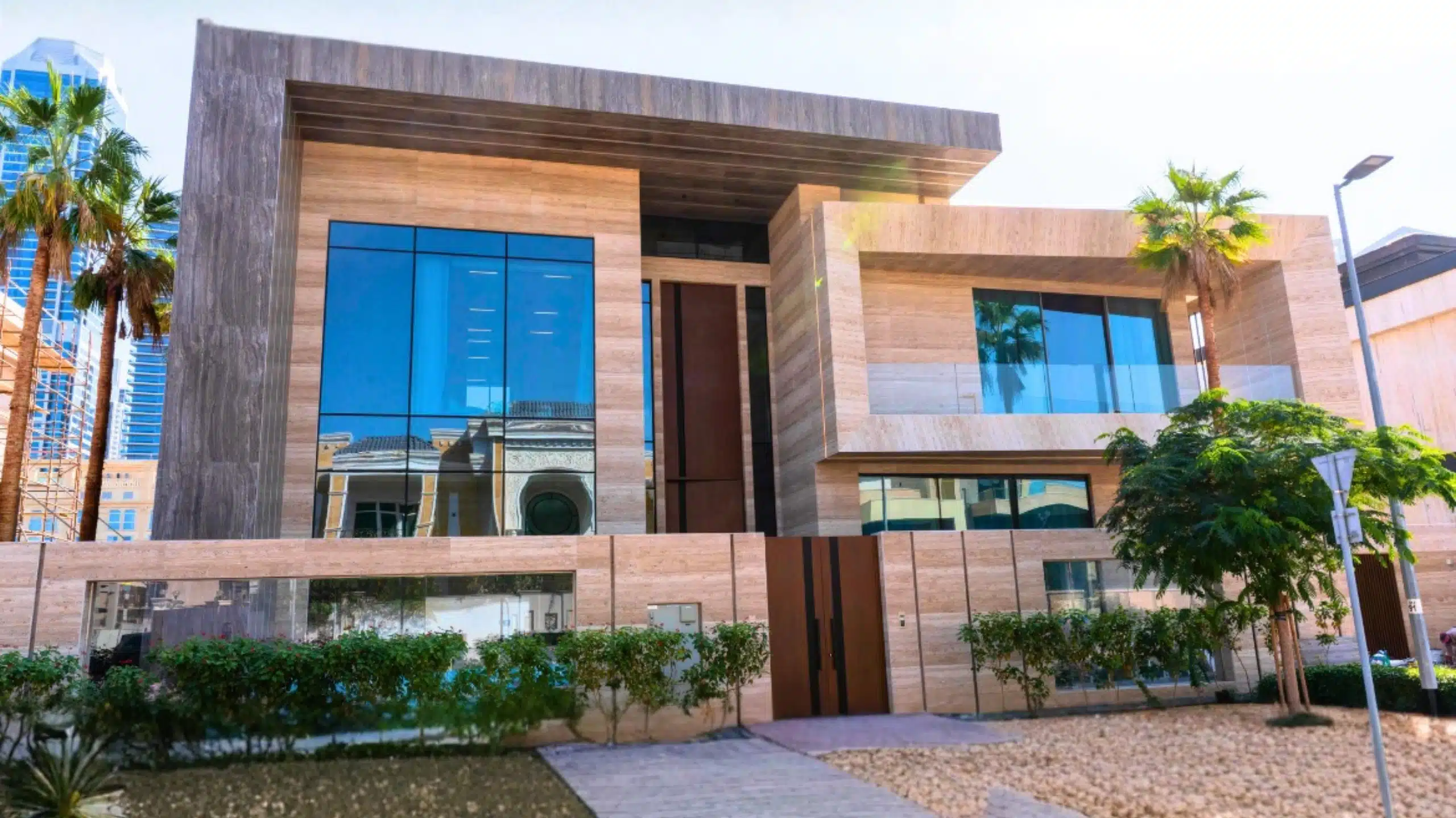 Al Wasl villa completed aluminium and glass work by OBA Aluminium & Glass UAE
