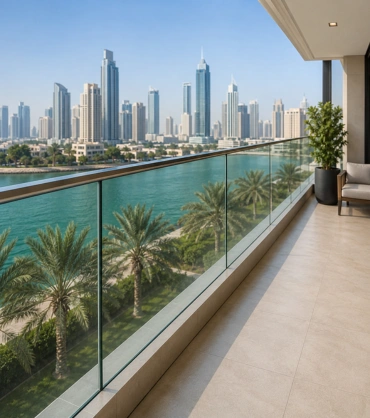 Glass Railing Dubai installed on a modern villa balcony