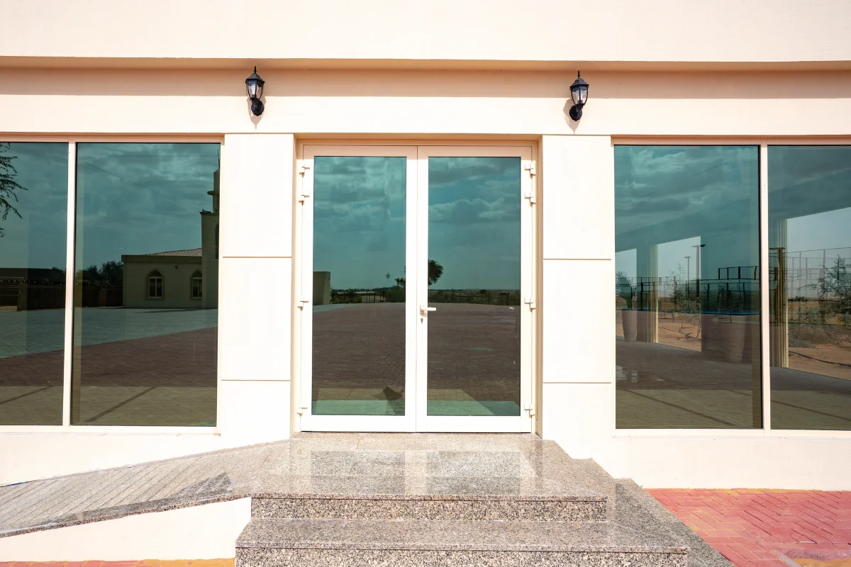 Aluminium-framed glass door and windows at a residential property
