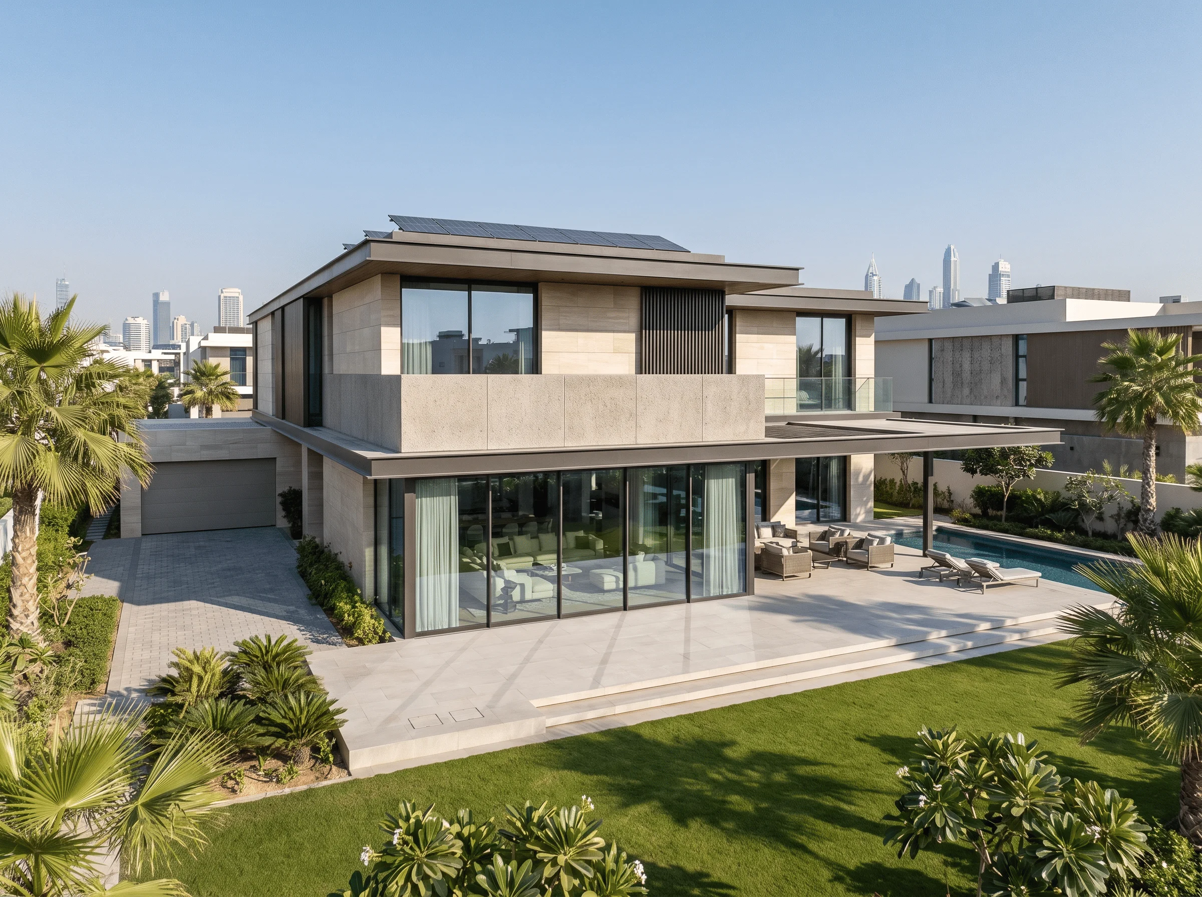 Modern glass doors for villas and homes in Dubai